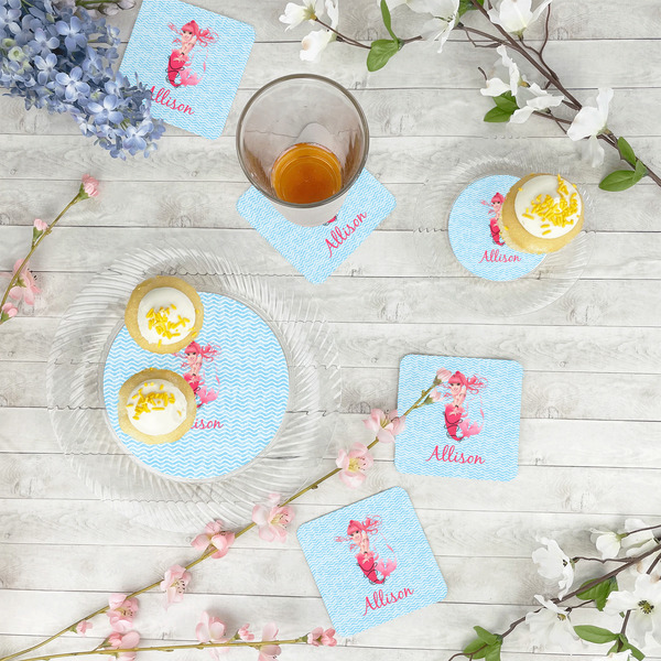 Mermaid Plastic Party Appetizer & Dessert Plates - In Context