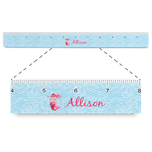Custom Mermaid Plastic Ruler - 12" (Personalized)