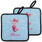Mermaid Pot Holders - Set of 2 w/ Name or Text