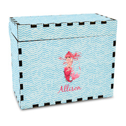 Mermaid Wood Recipe Box - Full Color Print (Personalized)
