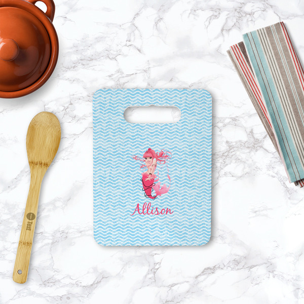 Mermaid Rectangle Trivet with Handle - LIFESTYLE