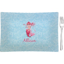 Mermaid Rectangular Glass Appetizer / Dessert Plate - Single or Set (Personalized)