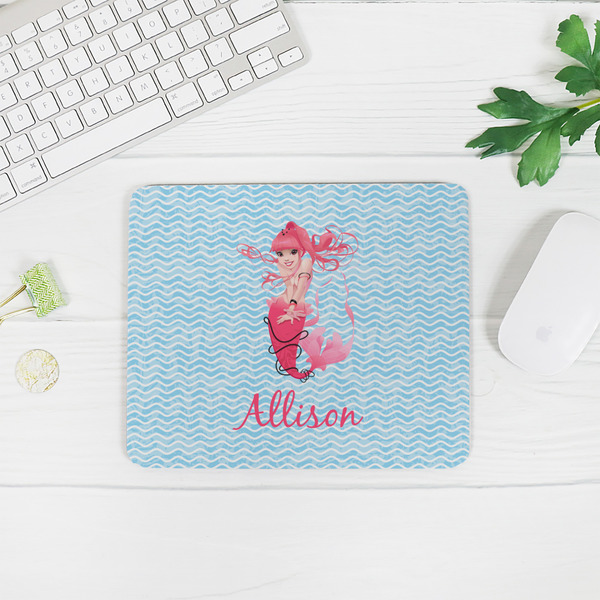 Mermaid Rectangular Mouse Pad - LIFESTYLE 2