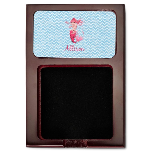 Mermaid Red Mahogany Sticky Note Holder - Flat