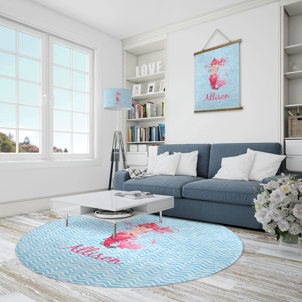 Mermaid Round Area Rug - IN CONTEXT
