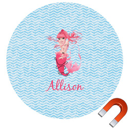 Mermaid Round Car Magnet - 6" (Personalized)