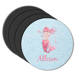 Mermaid Round Rubber Backed Coasters - Set of 4 (Personalized)
