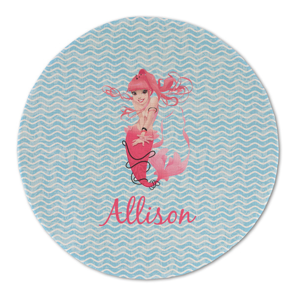 Mermaid Round Linen Placemats - FRONT (Double Sided)