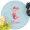 Mermaid Round Linen Placemats - Front (w flowers)
