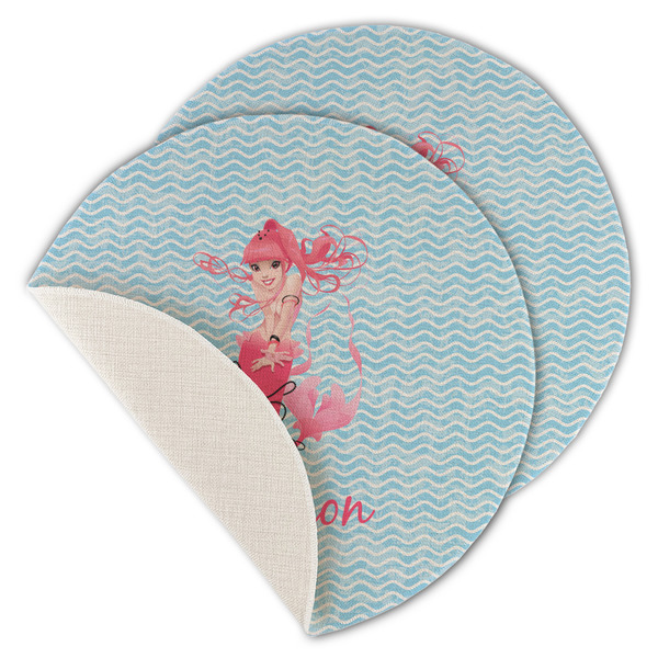 Mermaid Round Linen Placemats - MAIN (Single Sided)