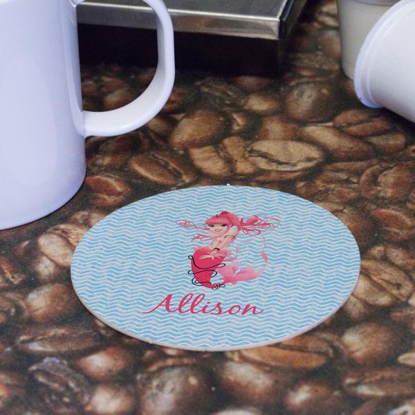 Mermaid Round Paper Coaster - Front