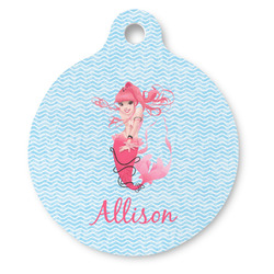 Mermaid Round Pet ID Tag - Large (Personalized)
