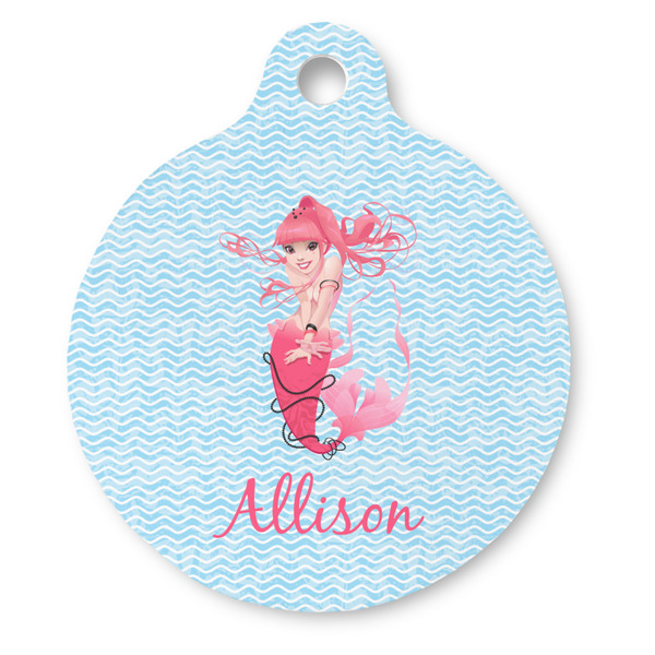 Custom Mermaid Round Pet ID Tag - Large (Personalized)