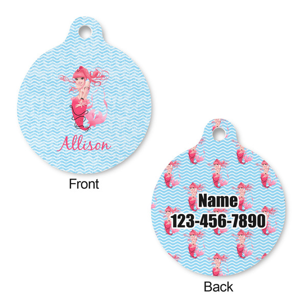 Mermaid Round Pet Tag - Front & Back