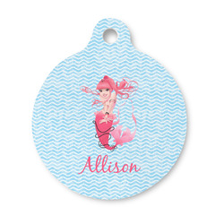 Mermaid Round Pet ID Tag - Small (Personalized)