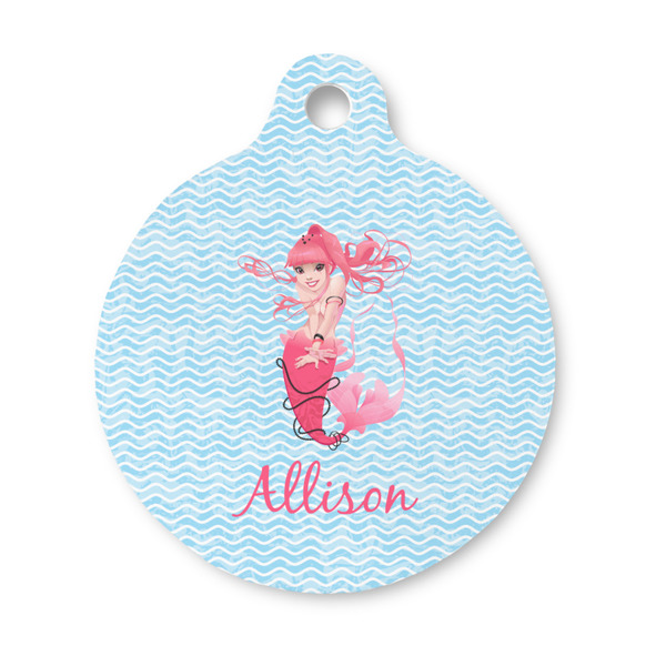 Custom Mermaid Round Pet ID Tag - Small (Personalized)