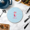 Mermaid Round Stone Trivet - In Context View