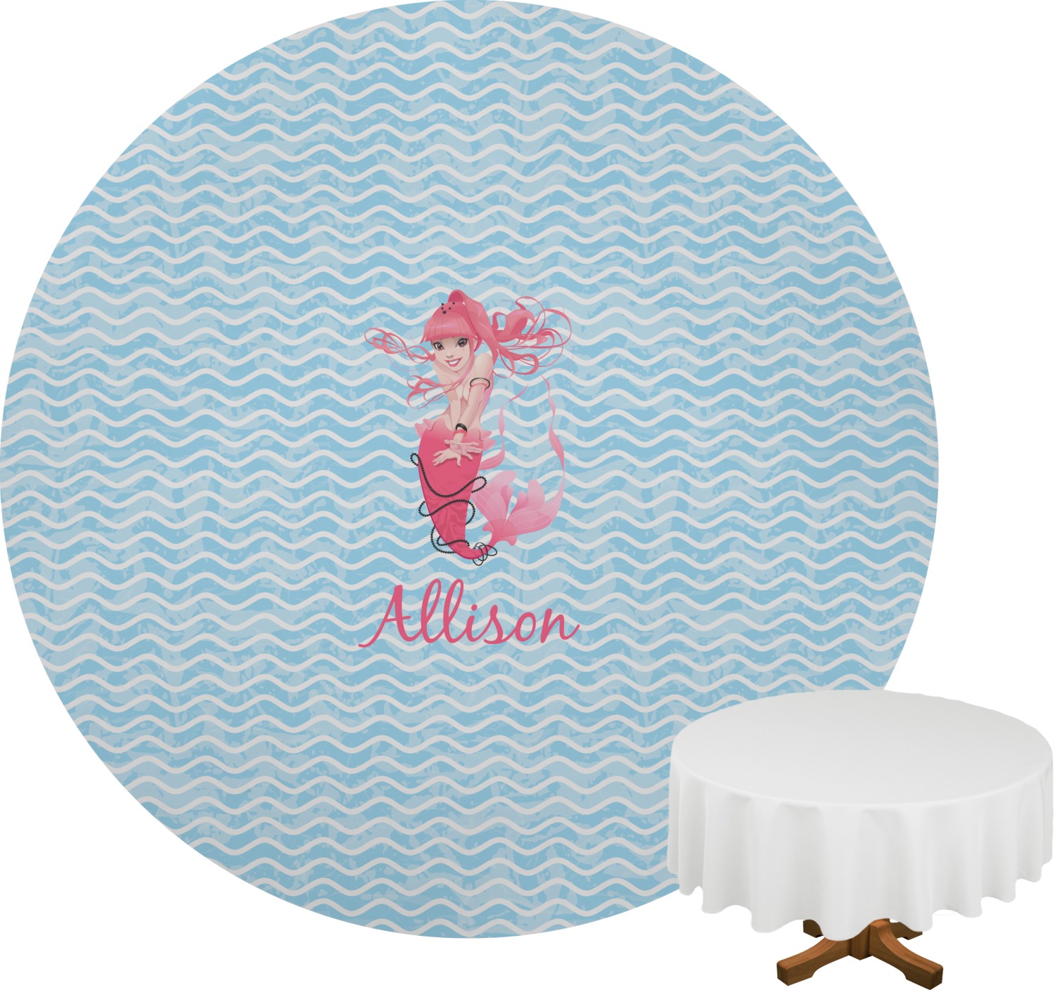 Mermaid Round Tablecloth (Personalized) YouCustomizeIt