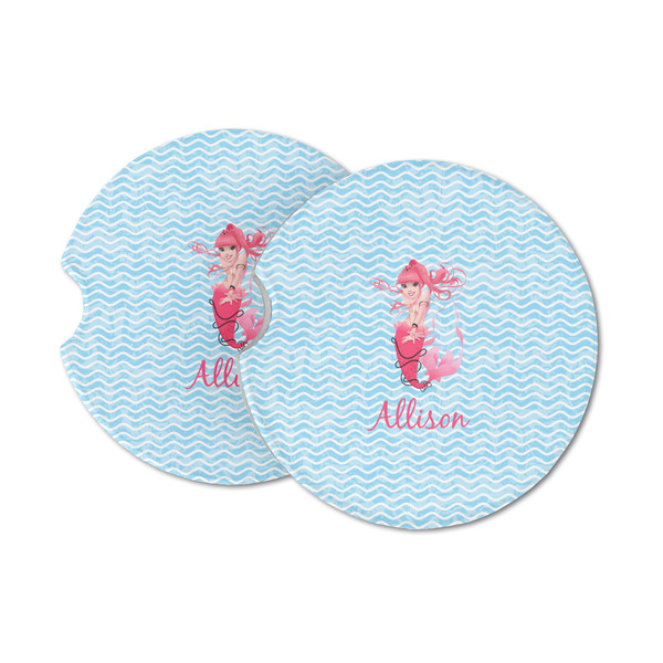 Custom Mermaid Sandstone Car Coasters - Set of 2 (Personalized)