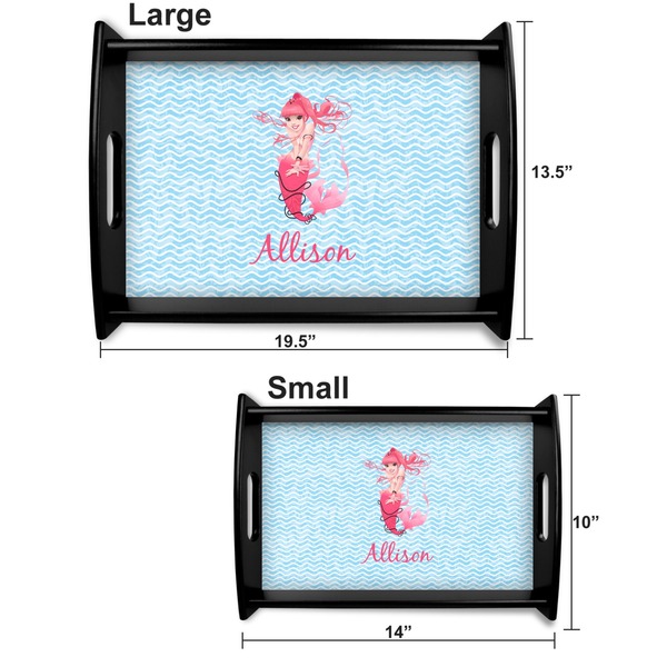 Mermaid Serving Tray Black Sizes