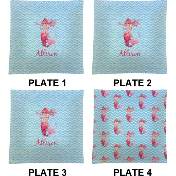 Mermaid Set of Square Dinner Plates (Approval)