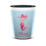 Mermaid Ceramic Shot Glass - 1.5 oz - Two Tone - Set of 4 (Personalized)