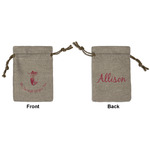 Mermaid Small Burlap Gift Bag - Front & Back (Personalized)