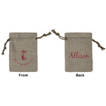 Mermaid Small Burlap Gift Bag - Front & Back (Personalized)