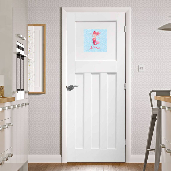 Mermaid Square Wall Decal on Door