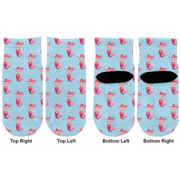Mermaid Toddler Ankle Socks - Double Pair - Front and Back - Apvl