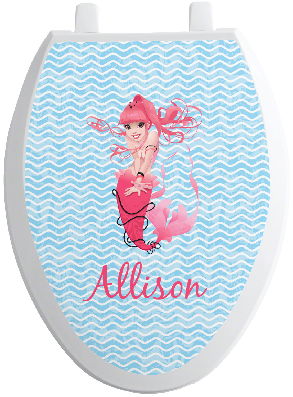 Mermaid Toilet Seat Decal Elongated (Personalized) YouCustomizeIt