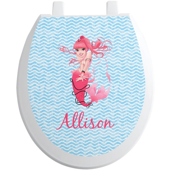 Custom Mermaid Toilet Seat Decal - Round (Personalized)