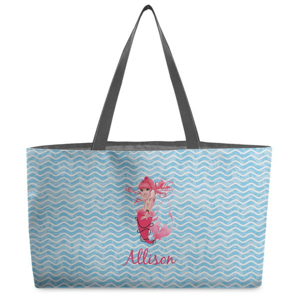 Custom Mermaid Beach Totes Bag - w/ Black Handles (Personalized)