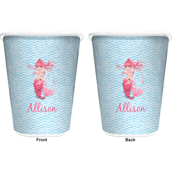 Mermaid Trash Can White - Front and Back - Apvl