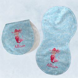 Mermaid Burp Pads - Velour - Set of 2 w/ Name or Text
