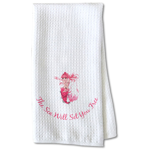 Custom Mermaid Kitchen Towel - Waffle Weave - Partial Print (Personalized)