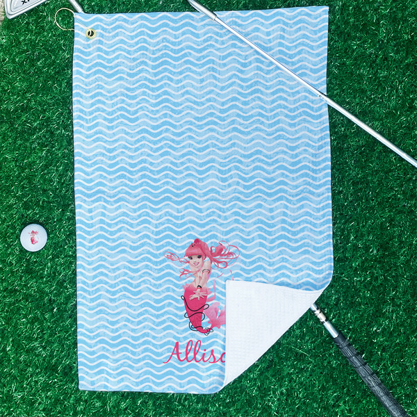 Mermaid Waffle Weave Golf Towel - In Context