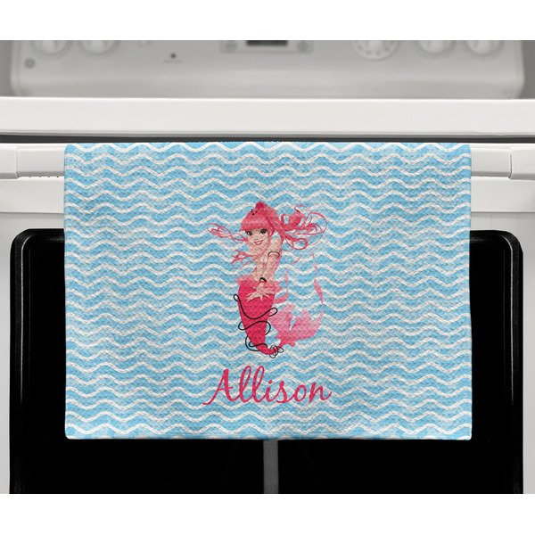 Mermaid Waffle Weave Towel - Full Color Print - Lifestyle2 Image