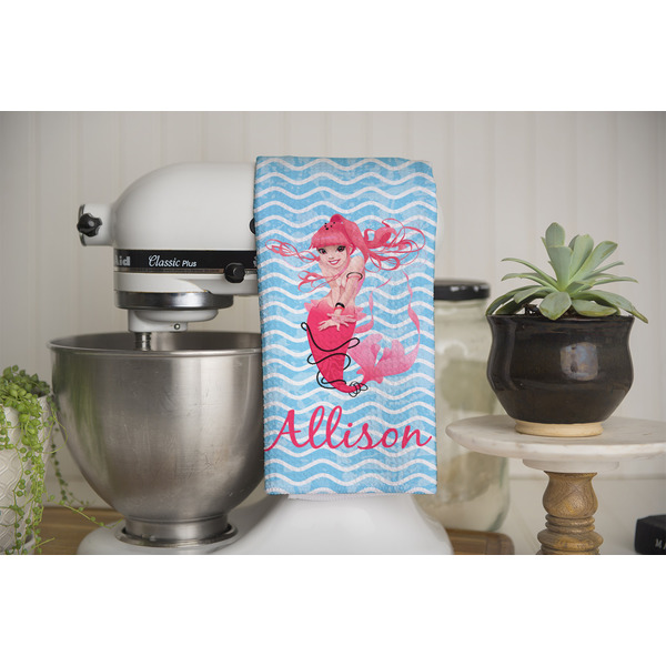 Mermaid Waffle Weave Towel - Full Color Print - Lifestyle Image