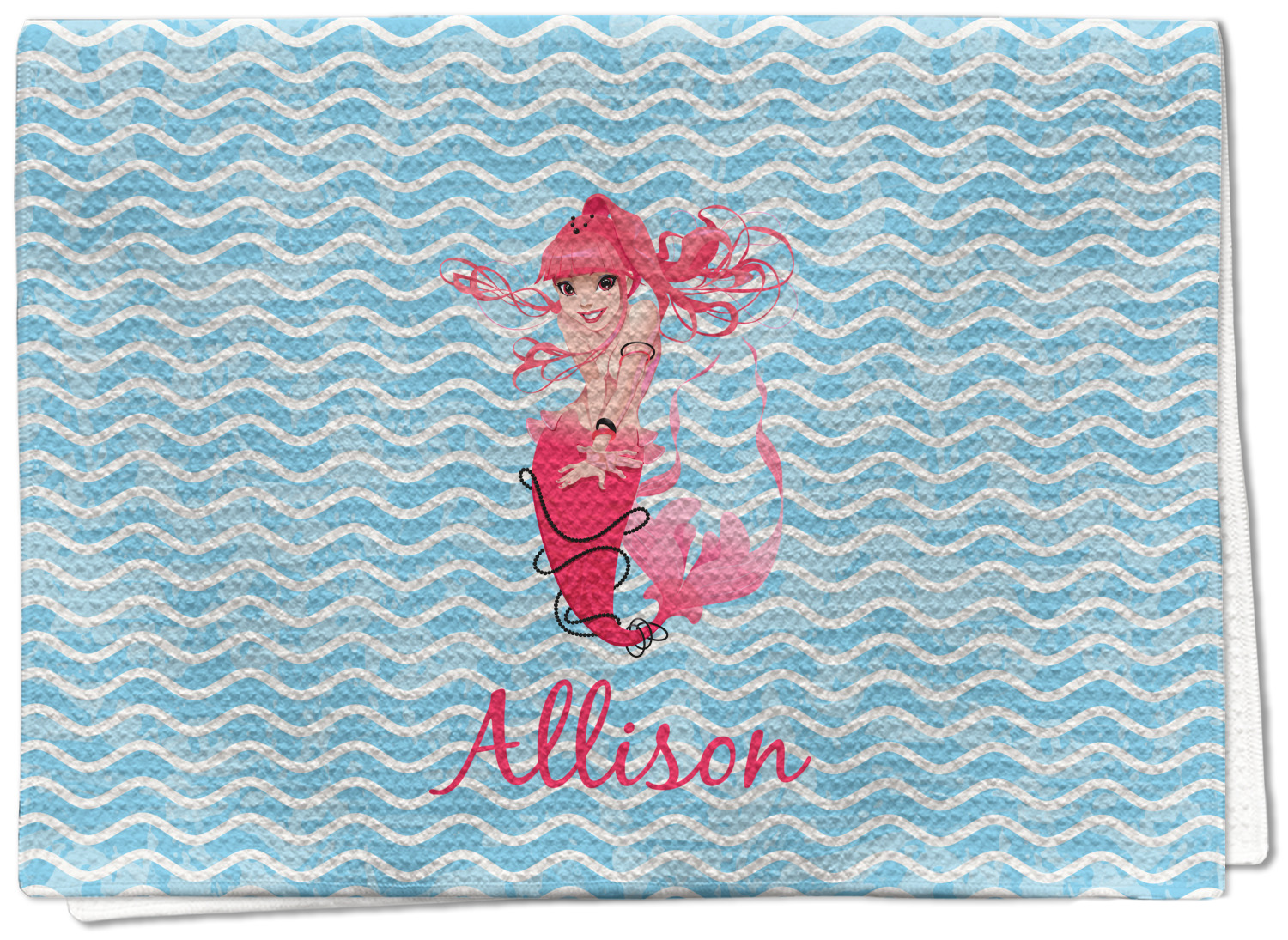 Mermaid Waffle Weave Kitchen Towel Full Print (Personalized
