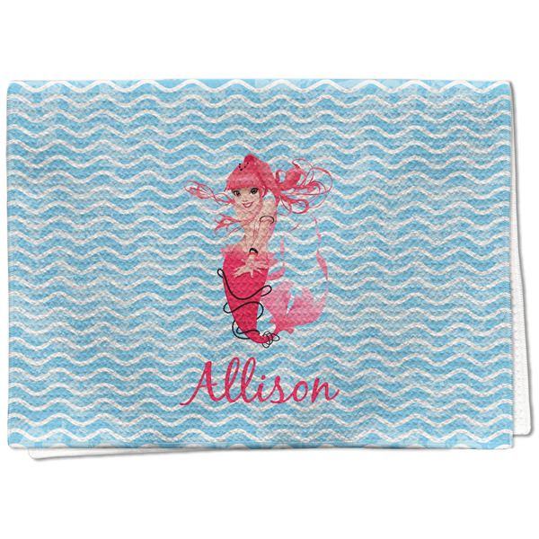 Custom Mermaid Kitchen Towel - Waffle Weave - Full Color Print (Personalized)