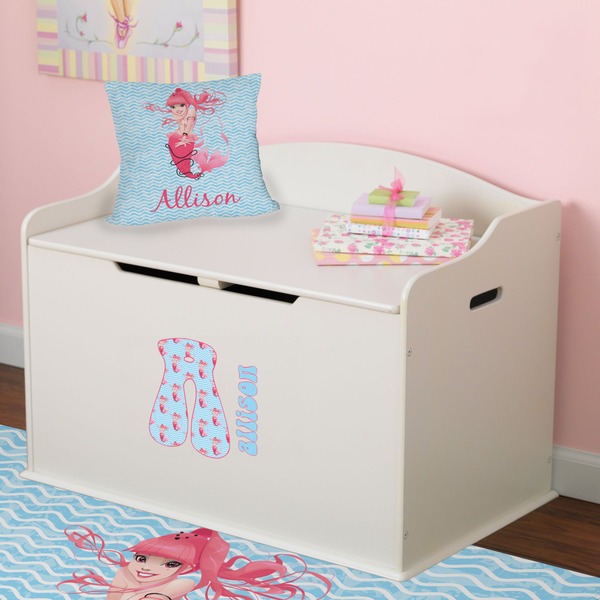 Mermaid Wall Name & Initial Small on Toy Chest