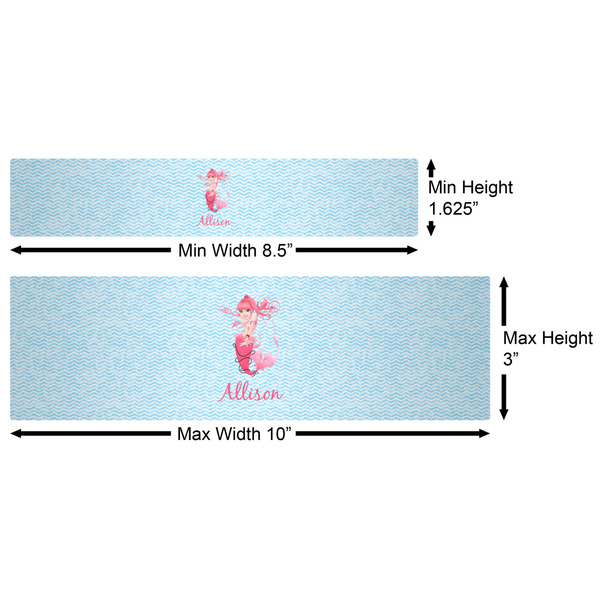 Mermaid Water Bottle Labels w/ Dimensions