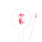 Mermaid 4" Round Plastic Food Picks - White - Single Sided