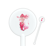 Mermaid 5.5" Round Plastic Stir Sticks - White - Single Sided