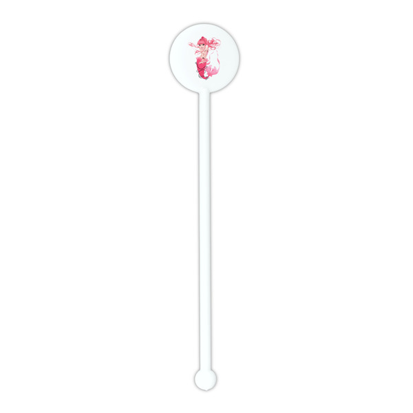 Mermaid White Plastic 5.5" Stir Stick - Round - Single Stick