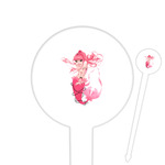 Mermaid 6" Round Plastic Food Picks - White - Double Sided