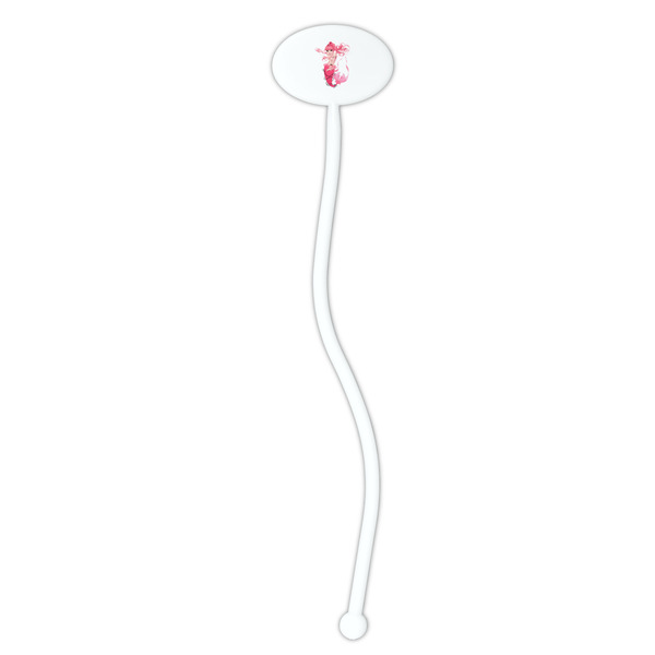Mermaid White Plastic 7" Stir Stick - Oval - Single Stick