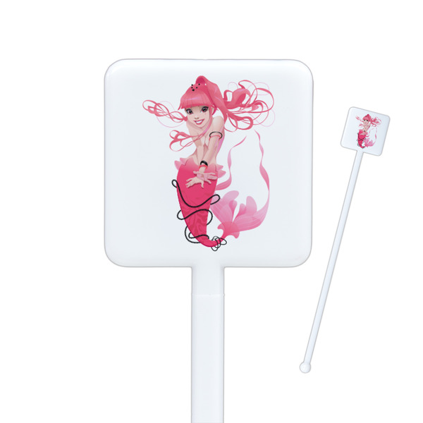 Custom Mermaid Square Plastic Stir Sticks