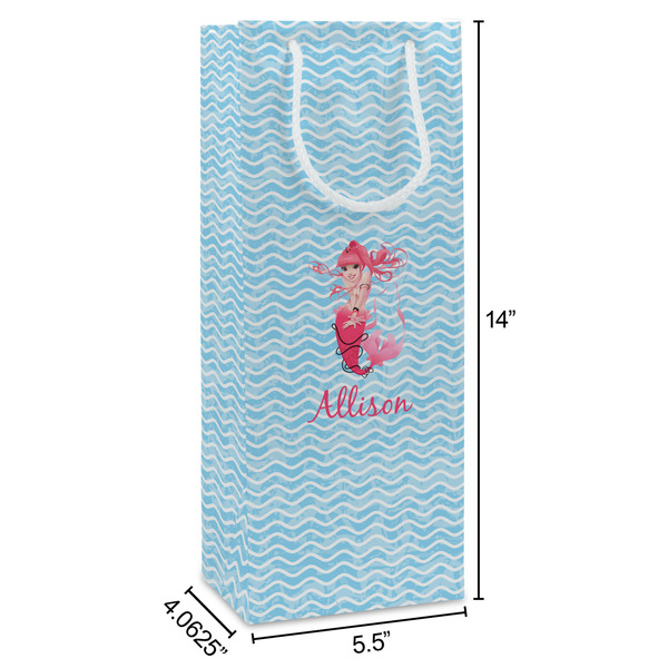 Mermaid Wine Gift Bag - Dimensions